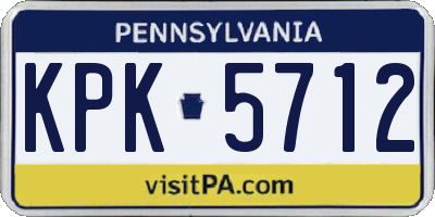 PA license plate KPK5712