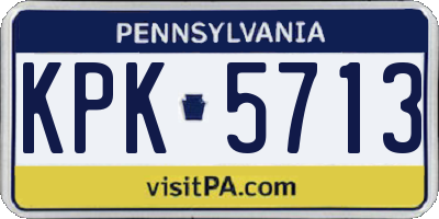 PA license plate KPK5713