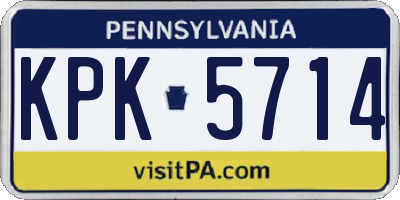 PA license plate KPK5714