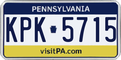 PA license plate KPK5715