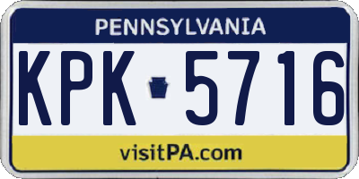 PA license plate KPK5716