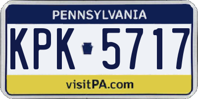 PA license plate KPK5717
