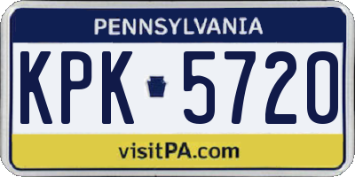 PA license plate KPK5720