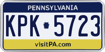 PA license plate KPK5723
