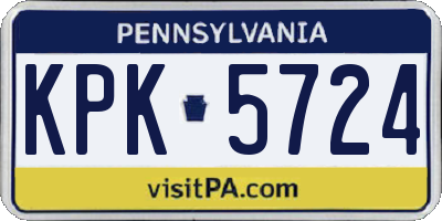 PA license plate KPK5724