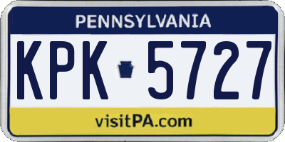 PA license plate KPK5727