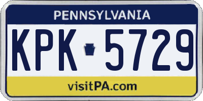 PA license plate KPK5729