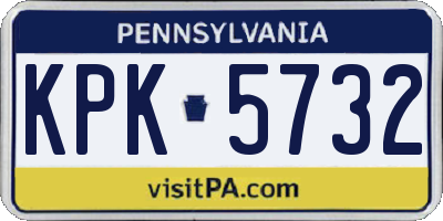 PA license plate KPK5732