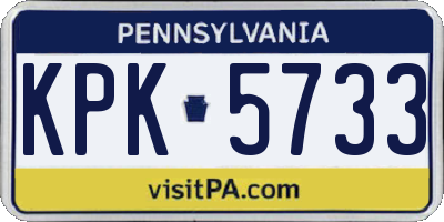 PA license plate KPK5733