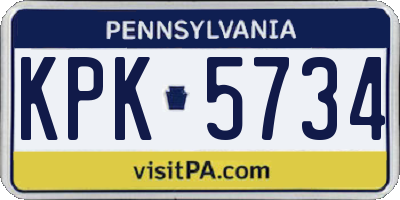 PA license plate KPK5734