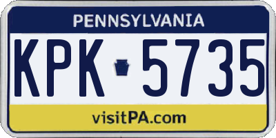 PA license plate KPK5735