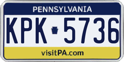 PA license plate KPK5736