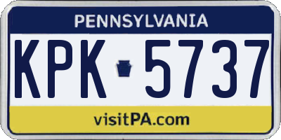 PA license plate KPK5737