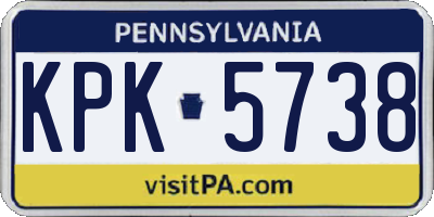 PA license plate KPK5738