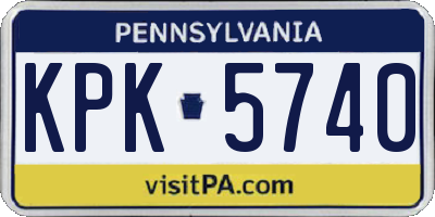 PA license plate KPK5740