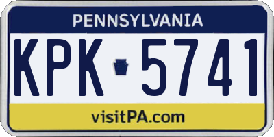 PA license plate KPK5741