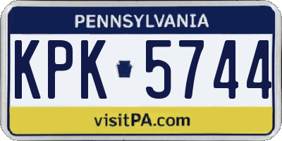 PA license plate KPK5744