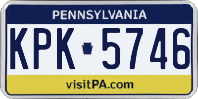 PA license plate KPK5746