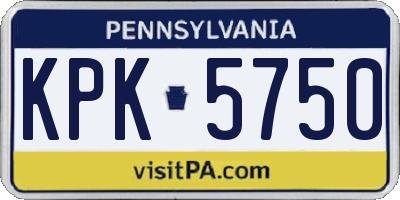 PA license plate KPK5750
