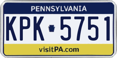 PA license plate KPK5751