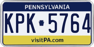 PA license plate KPK5764