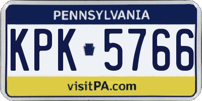PA license plate KPK5766