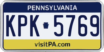 PA license plate KPK5769