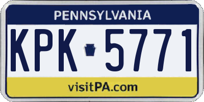 PA license plate KPK5771