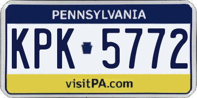 PA license plate KPK5772