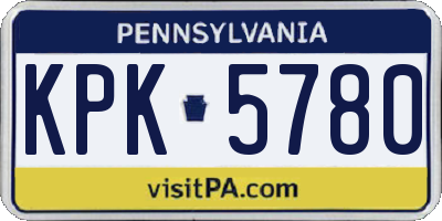 PA license plate KPK5780