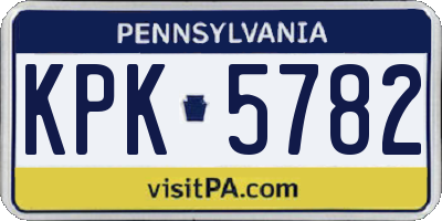 PA license plate KPK5782