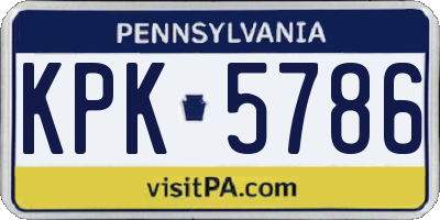 PA license plate KPK5786