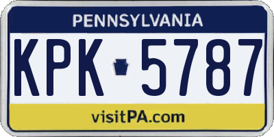 PA license plate KPK5787