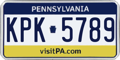 PA license plate KPK5789