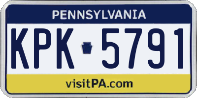 PA license plate KPK5791