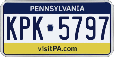 PA license plate KPK5797