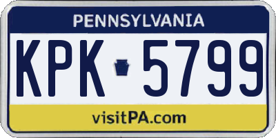PA license plate KPK5799