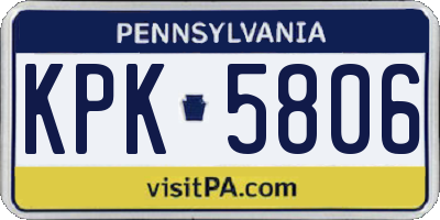 PA license plate KPK5806
