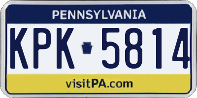 PA license plate KPK5814