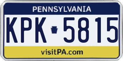 PA license plate KPK5815