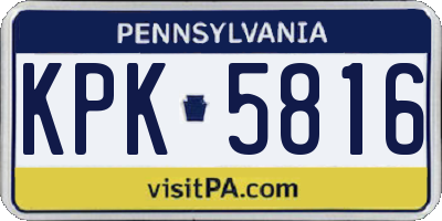 PA license plate KPK5816