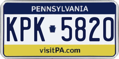 PA license plate KPK5820