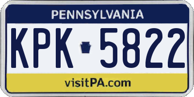 PA license plate KPK5822