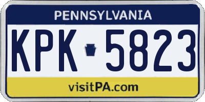 PA license plate KPK5823