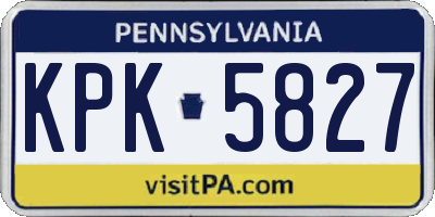PA license plate KPK5827