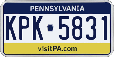 PA license plate KPK5831