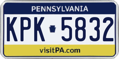 PA license plate KPK5832