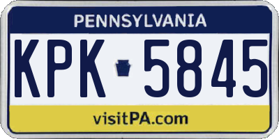 PA license plate KPK5845