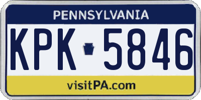 PA license plate KPK5846
