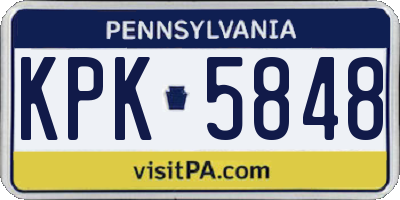 PA license plate KPK5848